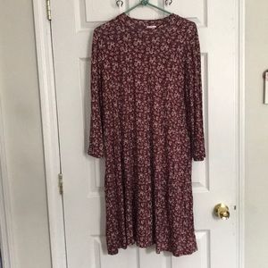 Target XXL Flowered Long Sleeve Jersey Dress